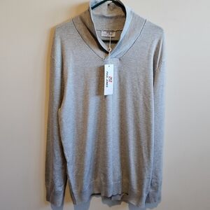 NWT Paul Jones Shawl Cowl Neck Sweater - Grey - Size XL